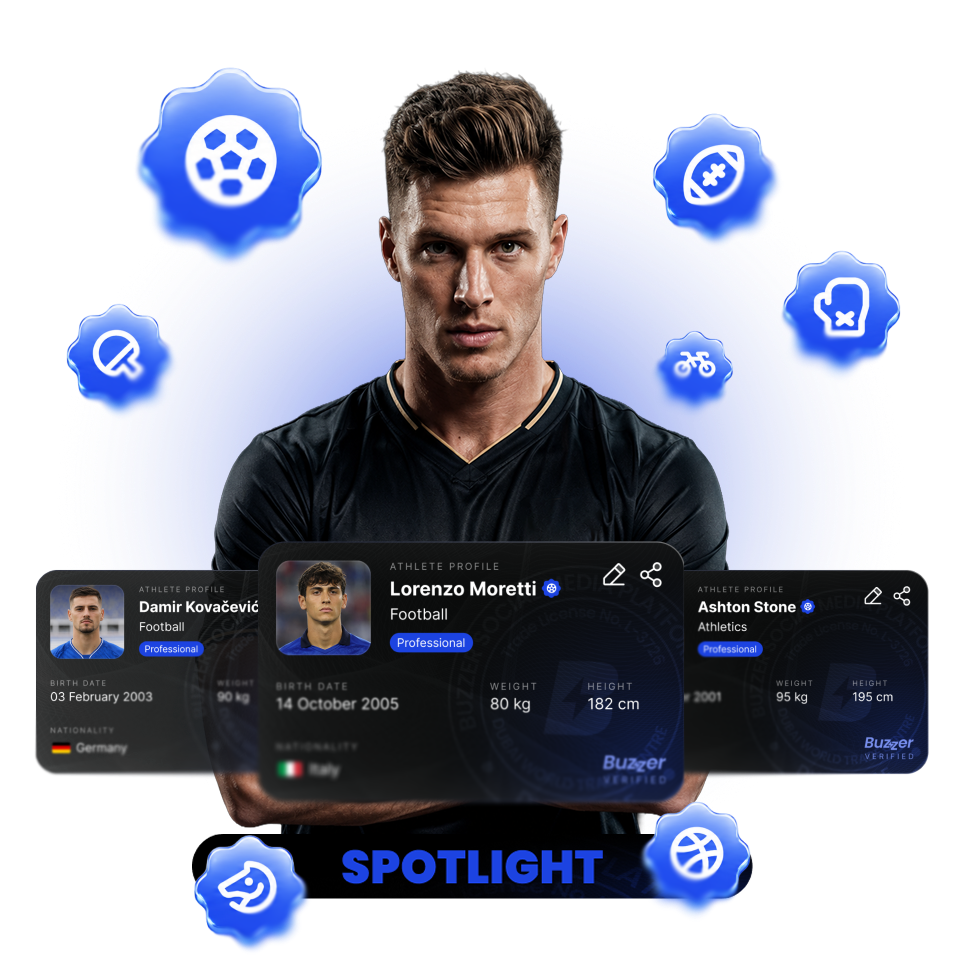 Football athlete profile and digital membership cards